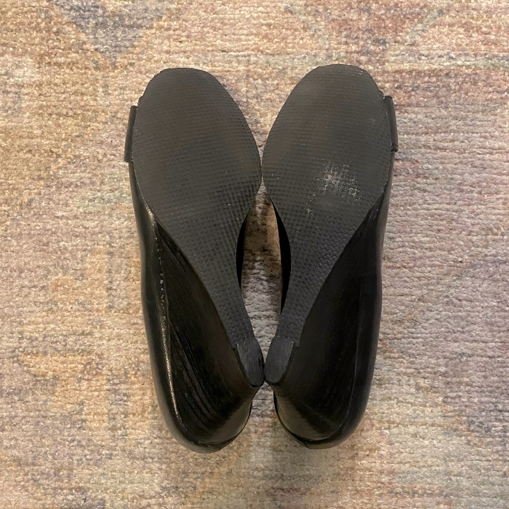 Nine West Wedge Heeled Black Shoe with Metal Buckle Detail on Toe - Picture 7 of 7
